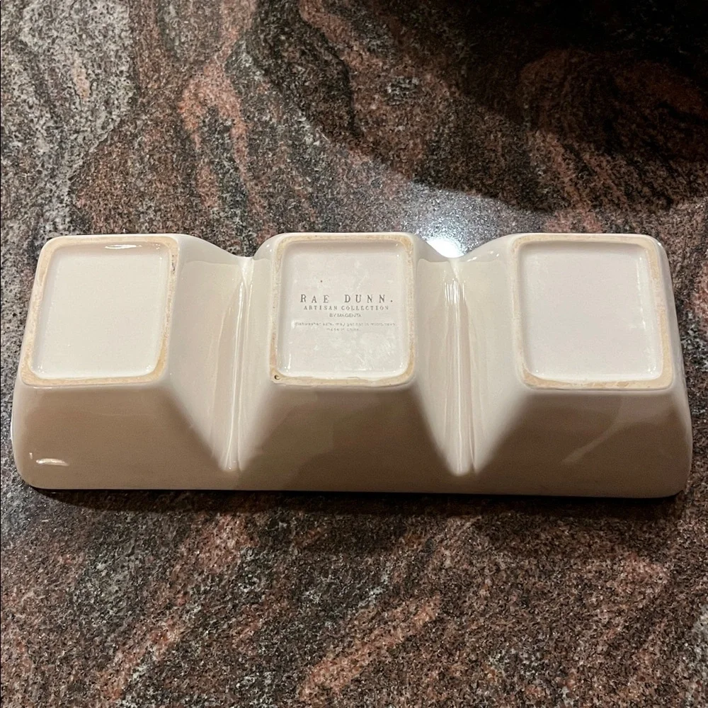 Rae Dunn Divided Dip Dish 